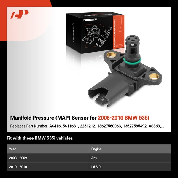 Manifold Pressure (MAP) Sensor for 2008-2010 BMW 535i