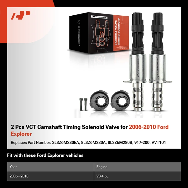 2 Pcs VCT Camshaft Timing Solenoid Valve for 2006-2010 Ford Explorer
