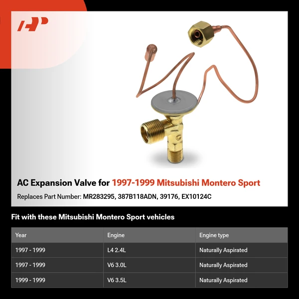 AC Expansion Valve for 1997-1999 Mitsubishi Montero Sport