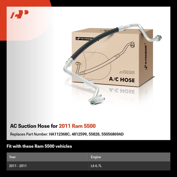AC Suction Hose for 2011 Ram 5500