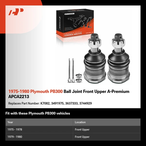 1975-1980 Plymouth PB300 Ball Joint Front Upper A-Premium APCA2213