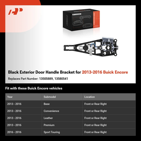 Black Exterior Door Handle Bracket for 2013-2016 Buick Encore
