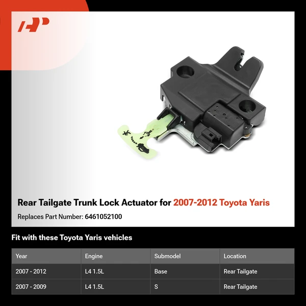 Rear Tailgate Trunk Lock Actuator for 2007-2012 Toyota Yaris
