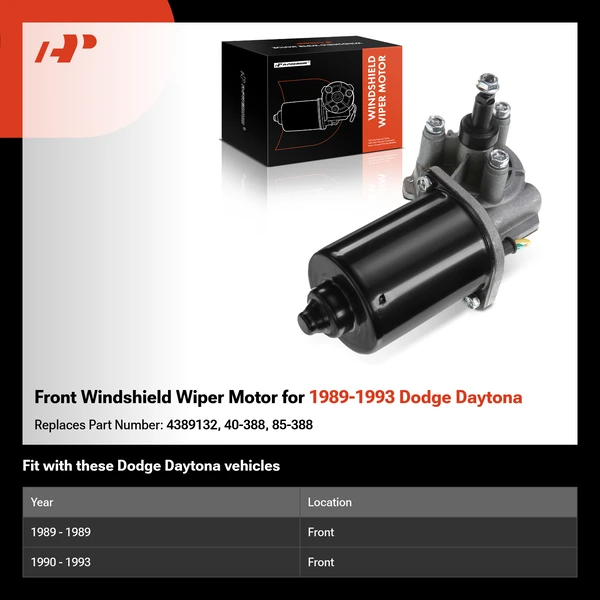 Front Windshield Wiper Motor  for 1989-1993 Dodge Daytona