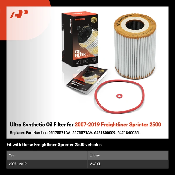 Ultra Synthetic Oil Filter for 2007-2019 Freightliner Sprinter 2500