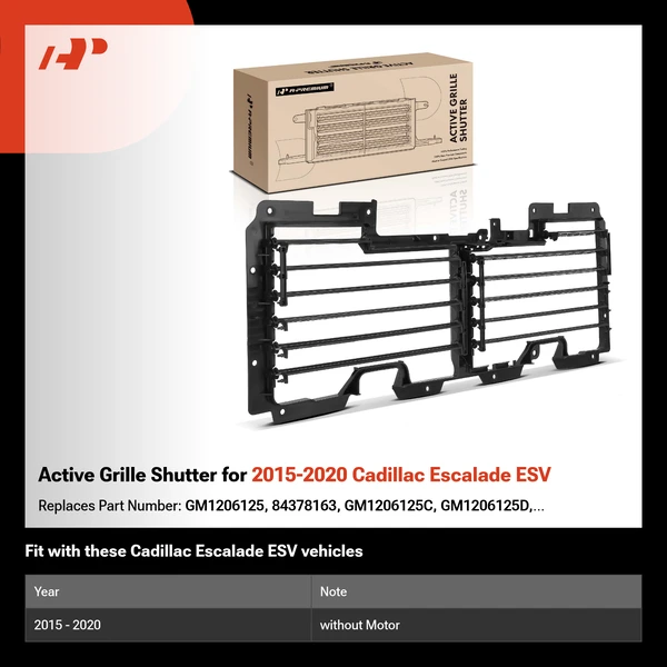 Active Grille Shutter for 2015-2020 Cadillac Escalade ESV