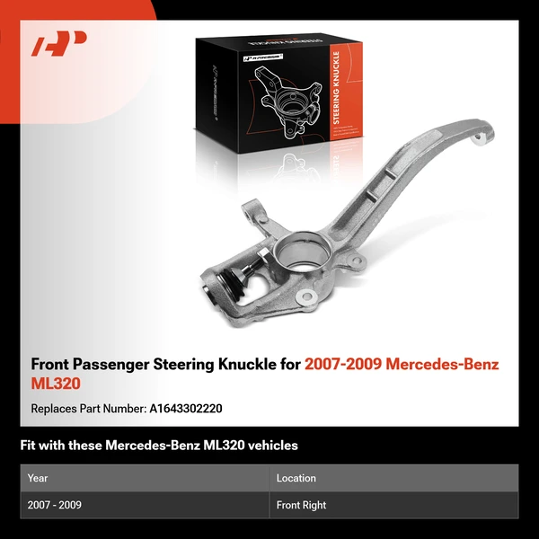 Front Passenger Steering Knuckle for 2007-2009 Mercedes-Benz ML320