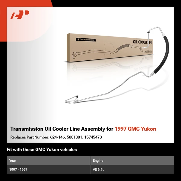 Transmission Oil Cooler Line Assembly for 1997 GMC Yukon