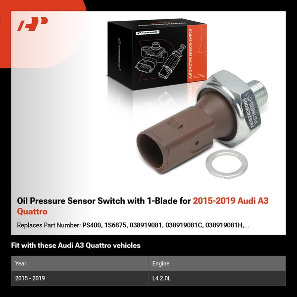Oil Pressure Sensor Switch with 1-Blade for 2015-2019 Audi A3 Quattro