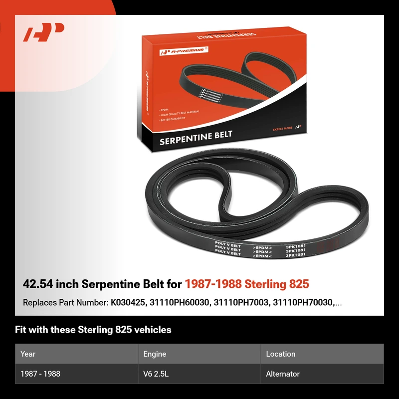 42.54 inch Serpentine Belt for 1987-1988 Sterling 825