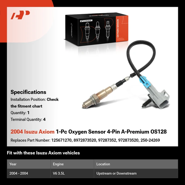 2004 Isuzu Axiom 1-Pc Oxygen Sensor 4-Pin A-Premium OS128