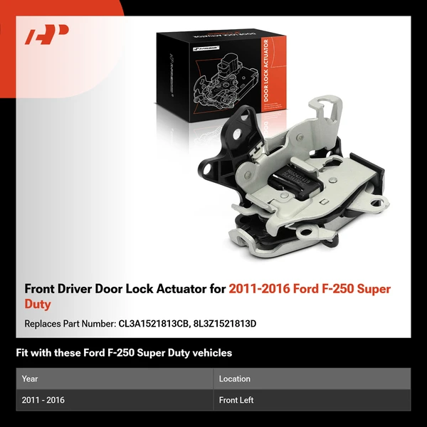Front Driver Door Lock Actuator for 2011-2016 Ford F-250 Super Duty