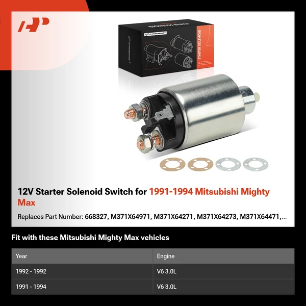 12V Starter Solenoid Switch for 1991-1994 Mitsubishi Mighty Max