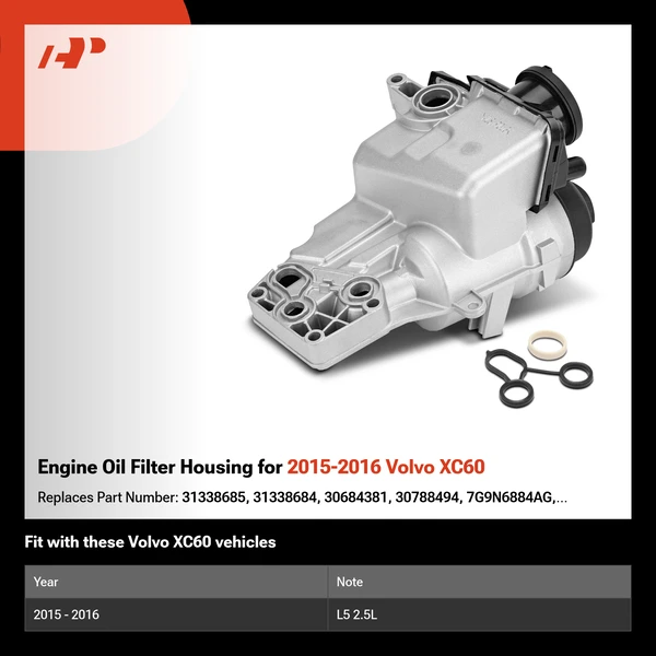 Engine Oil Filter Housing for 2015-2016 Volvo XC60