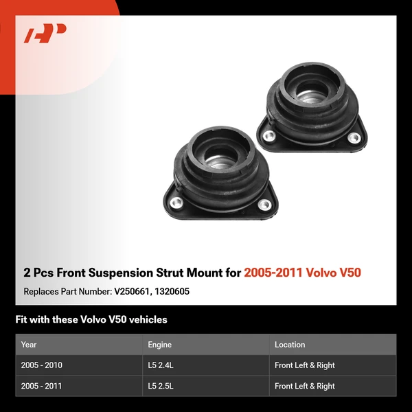 2 Pcs Front Suspension Strut Mount for 2005-2011 Volvo V50