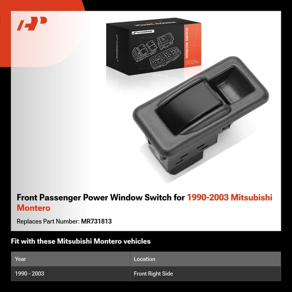Front Passenger Power Window Switch for 1990-2003 Mitsubishi Montero