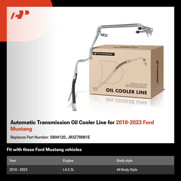 Automatic Transmission Oil Cooler Line for 2018-2023 Ford Mustang