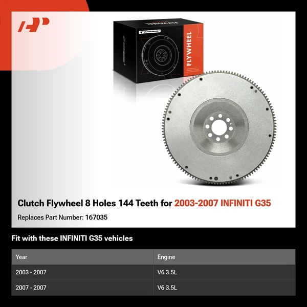 Clutch Flywheel 8 Holes 144 Teeth for 2003-2007 INFINITI G35