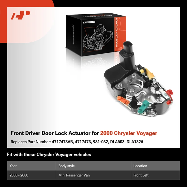 Front Driver Door Lock Actuator for 2000 Chrysler Voyager