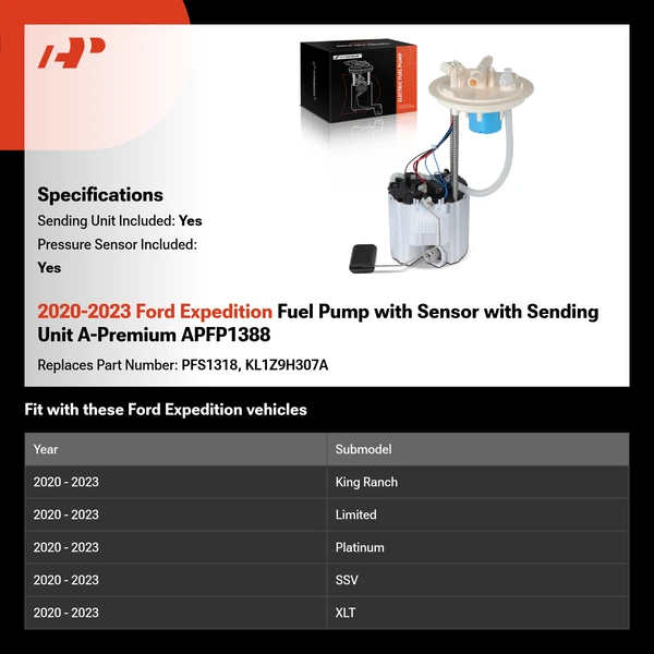 2020-2023 Ford Expedition Fuel Pump with Sensor with Sending Unit A-Premium APFP1388