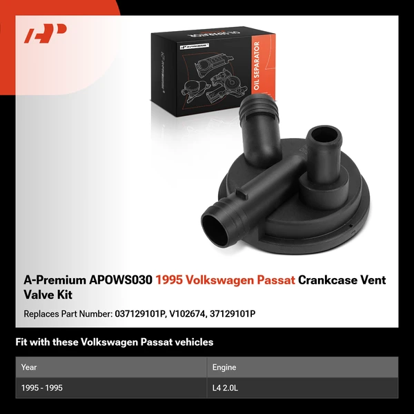 A-Premium APOWS030 1995 Volkswagen Passat Crankcase Vent Valve Kit
