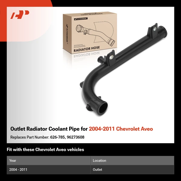 Outlet Radiator Coolant Pipe for 2004-2011 Chevrolet Aveo