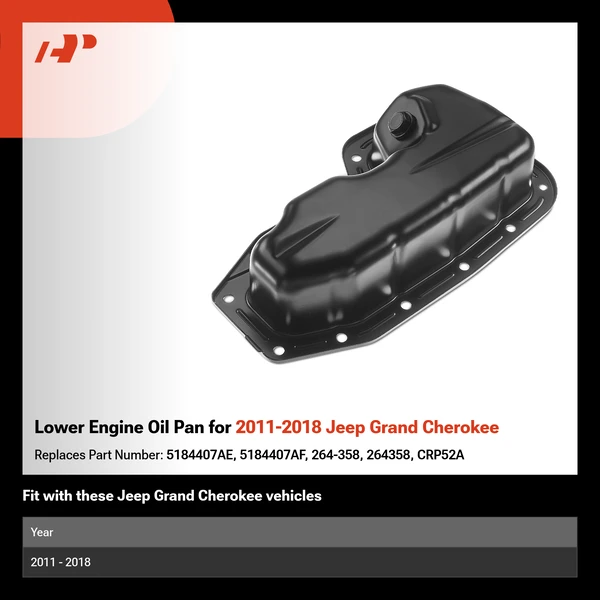 Lower Engine Oil Pan for 2011-2018 Jeep Grand Cherokee