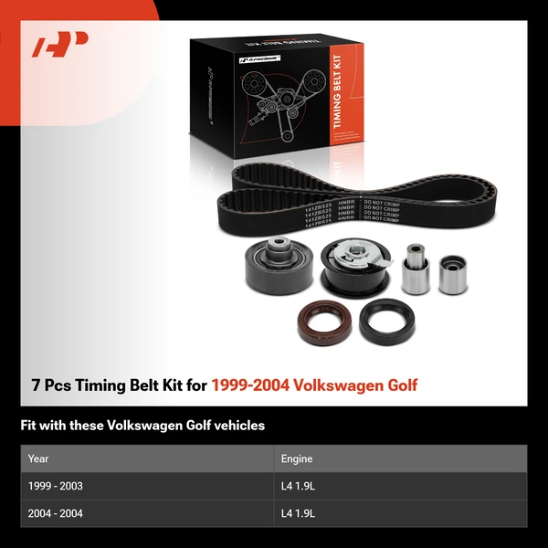 7 Pcs Timing Belt Kit for 1999-2004 Volkswagen Golf