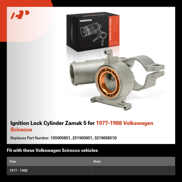 Ignition Lock Cylinder Zamak 5 for 1977-1988 Volkswagen Scirocco