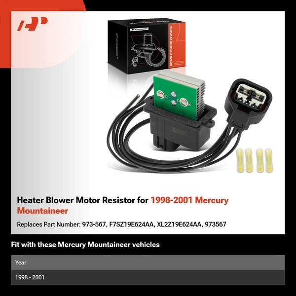 Heater Blower Motor Resistor for 1998-2001 Mercury Mountaineer