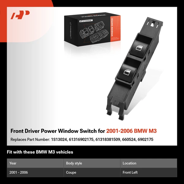 Front Driver Power Window Switch for 2001-2006 BMW M3