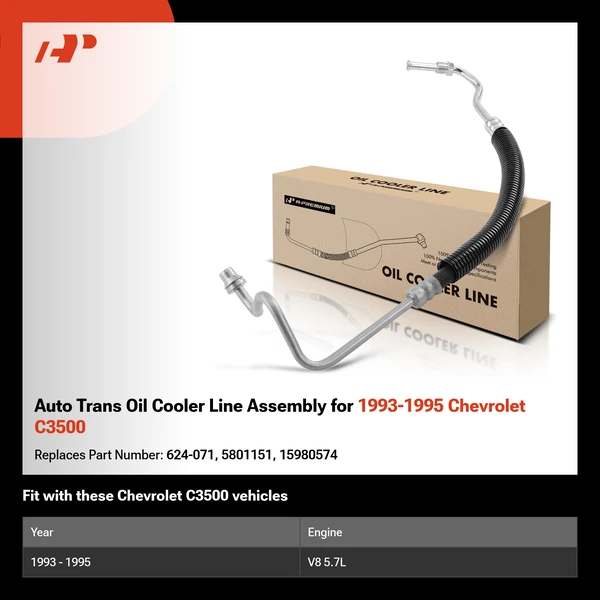 Auto Trans Oil Cooler Line Assembly for 1993-1995 Chevrolet C3500