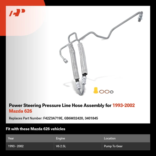 Power Steering Pressure Line Hose Assembly for 1993-2002 Mazda 626