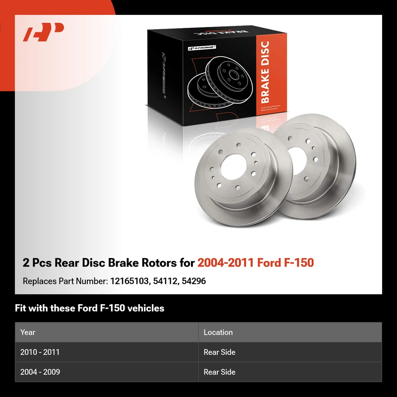 2 Pcs Rear Disc Brake Rotors for 2004-2011 Ford F-150