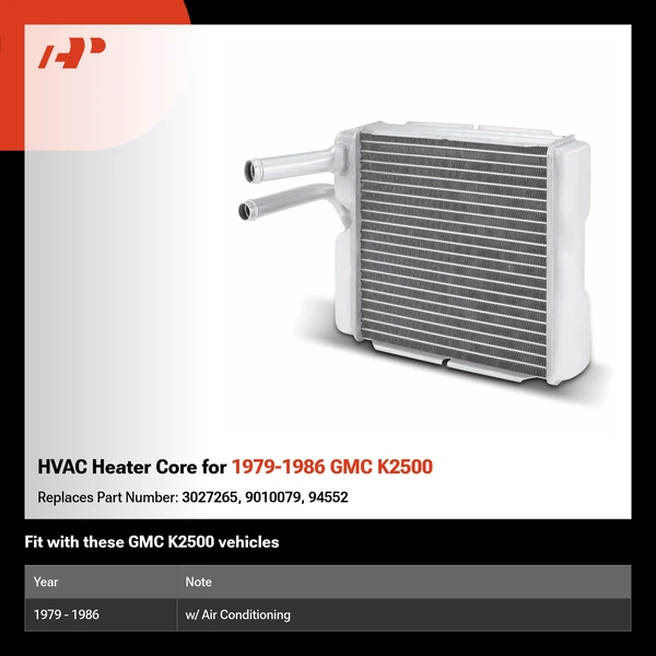 HVAC Heater Core for 1979-1986 GMC K2500