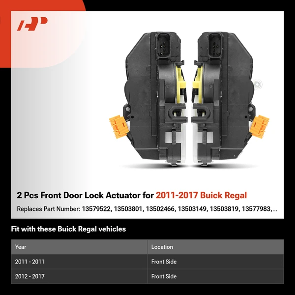 2 Pcs Front Door Lock Actuator for 2011-2017 Buick Regal