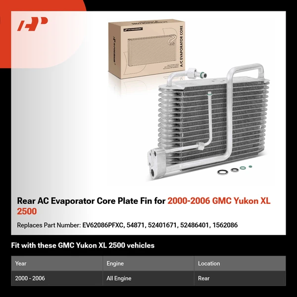 Rear AC Evaporator Core Plate Fin for 2000-2006 GMC Yukon XL 2500
