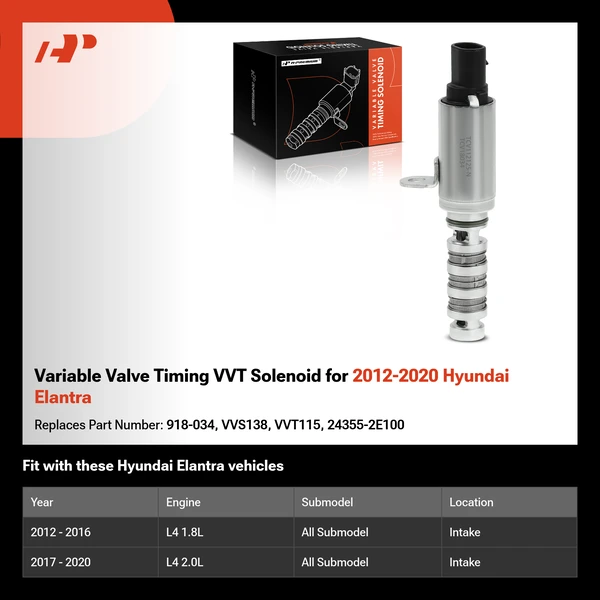 Variable Valve Timing VVT Solenoid for 2012-2020 Hyundai Elantra