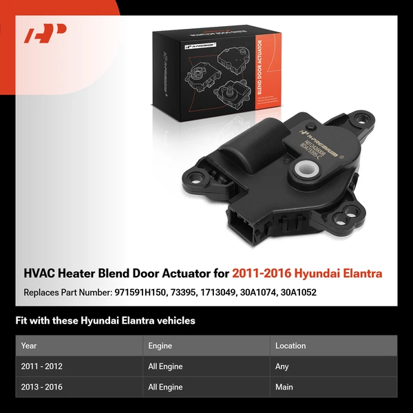 HVAC Heater Blend Door Actuator for 2011-2016 Hyundai Elantra