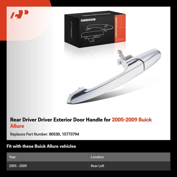 Rear Driver Driver Exterior Door Handle for 2005-2009 Buick Allure