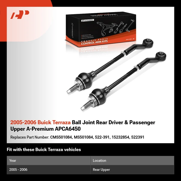 2005-2006 Buick Terraza Ball Joint Rear Driver & Passenger Upper A-Premium APCA6450