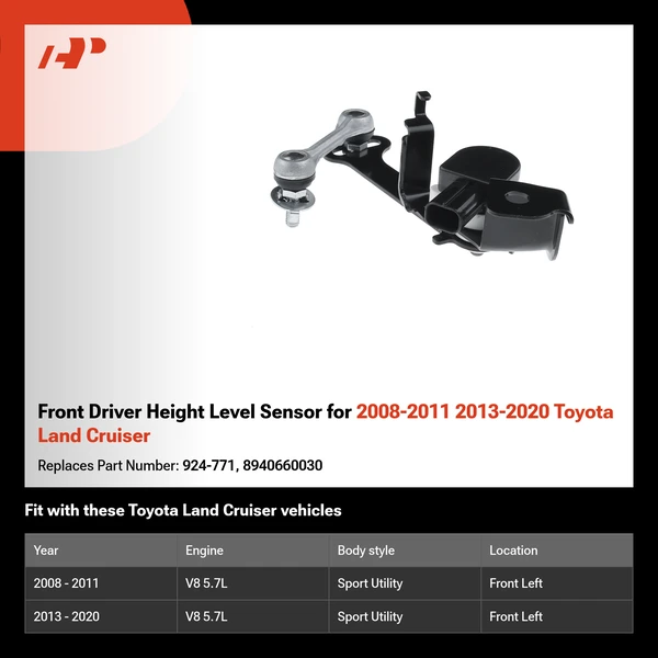 Front Driver Height Level Sensor for 2008-2011 2013-2020 Toyota Land Cruiser