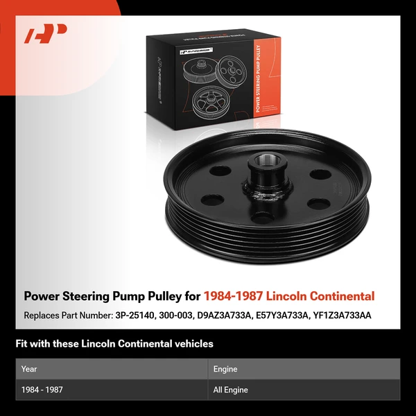 Power Steering Pump Pulley for 1984-1987 Lincoln Continental