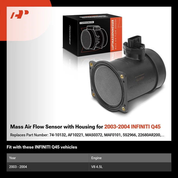 Mass Air Flow Sensor with Housing for 2003-2004 INFINITI Q45