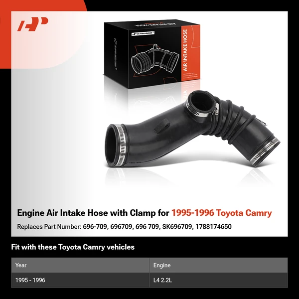 Engine Air Intake Hose with Clamp for 1995-1996 Toyota Camry