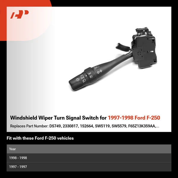 Windshield Wiper Turn Signal Switch for 1997-1998 Ford F-250