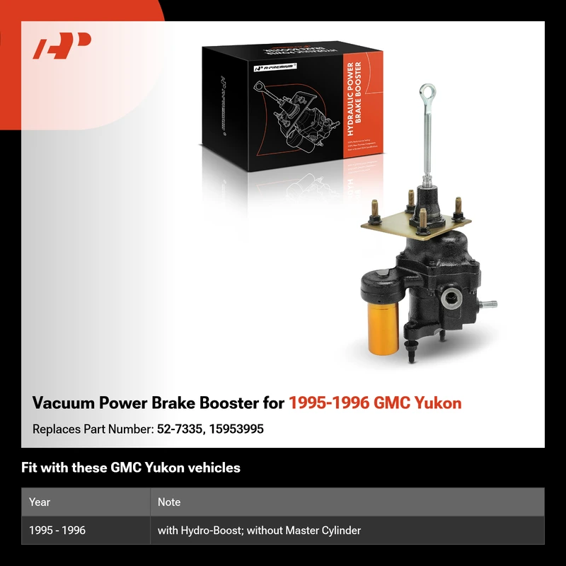 Vacuum Power Brake Booster for 1995-1996 GMC Yukon