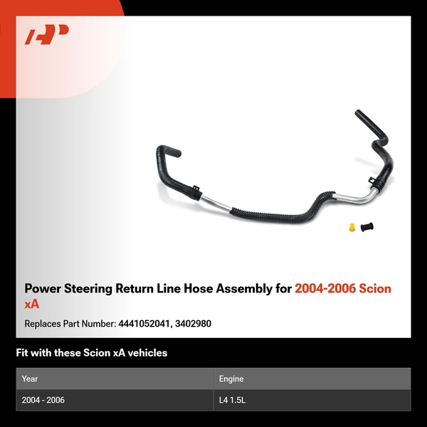 Power Steering Return Line Hose Assembly for 2004-2006 Scion xA