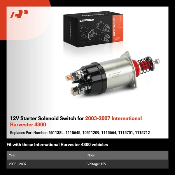 12V Starter Solenoid Switch for 2003-2007 International Harvester 4300