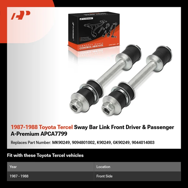 1987-1988 Toyota Tercel Sway Bar Link Front Driver & Passenger A-Premium APCA7799